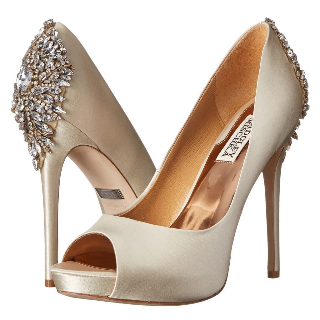 embellished ivory heels
