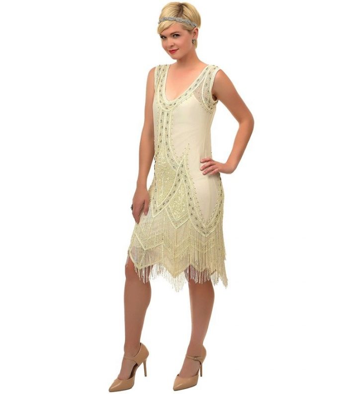 beaded fringe flapper dress