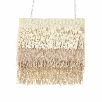 Ivory Fringed Flapper Purse