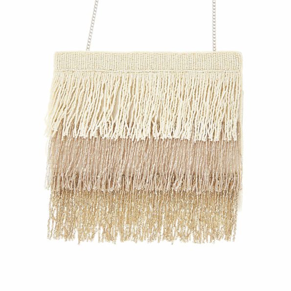 Ivory Fringed Flapper Purse