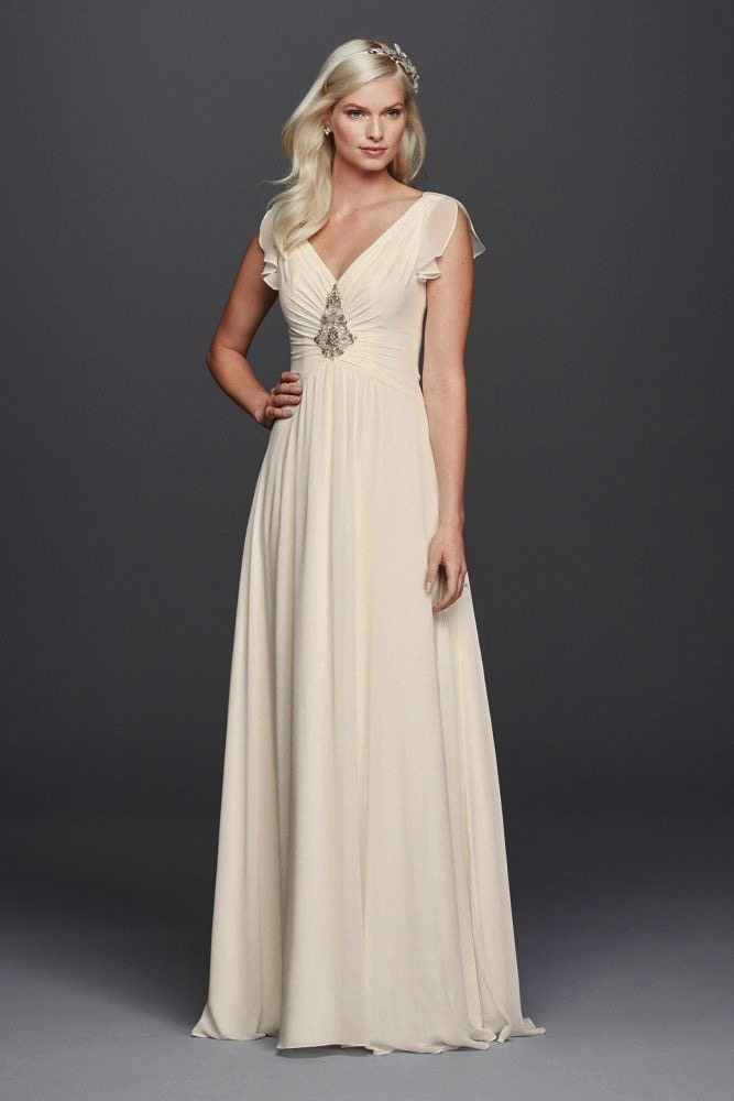 Jenny Packham Wonder Flutter Sleeve Gown