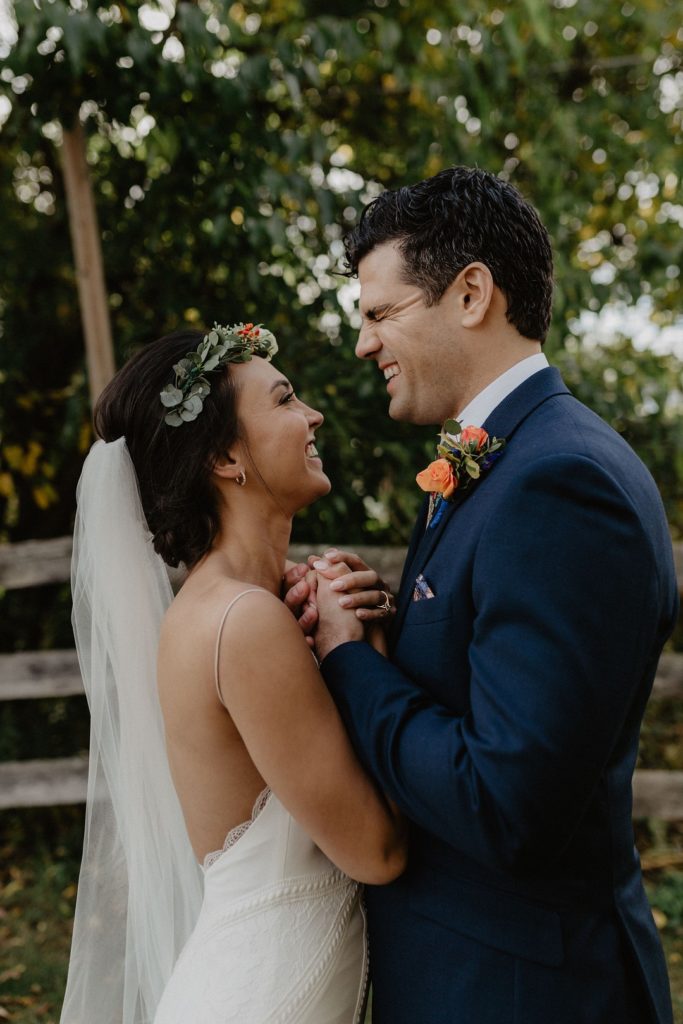 Laughing Bride + Groom