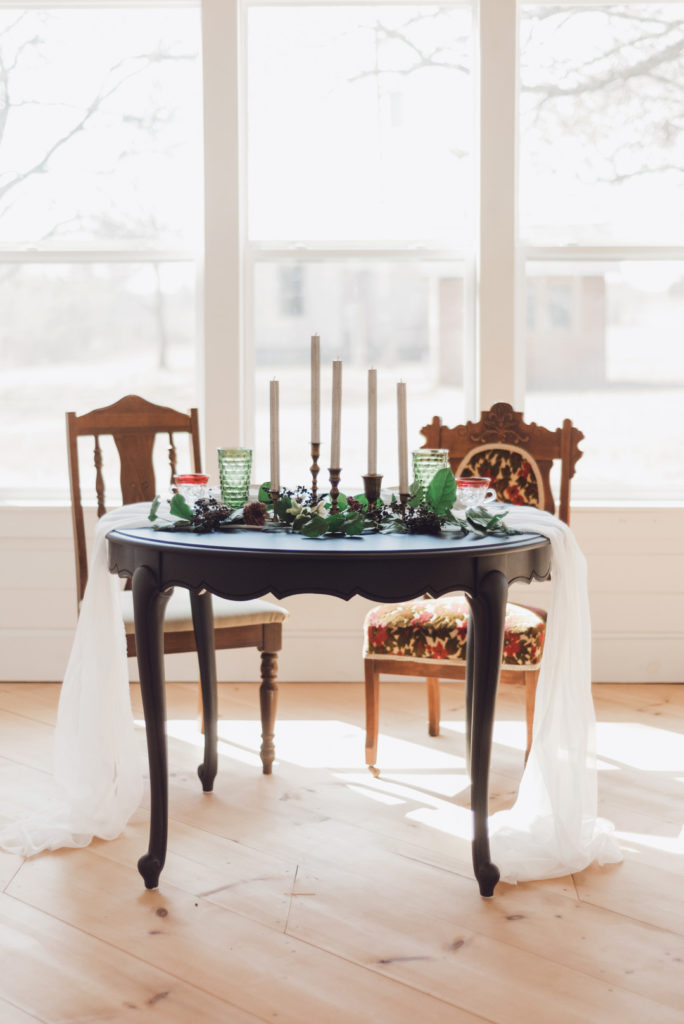Light and Bright Winter Wedding Sweetheart Table