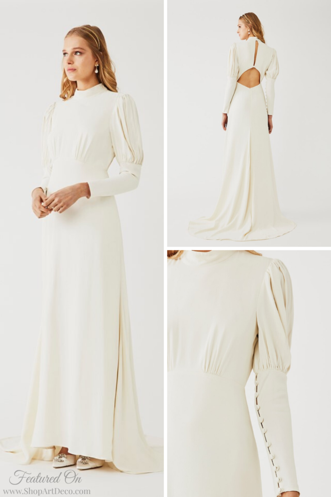 Long Sleeve 1940s Bridal Gown | Laurel