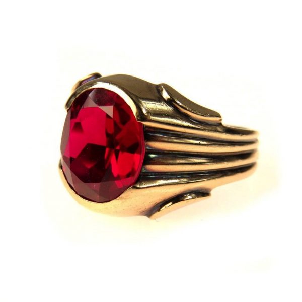 Mens Art Deco Ruby Ring