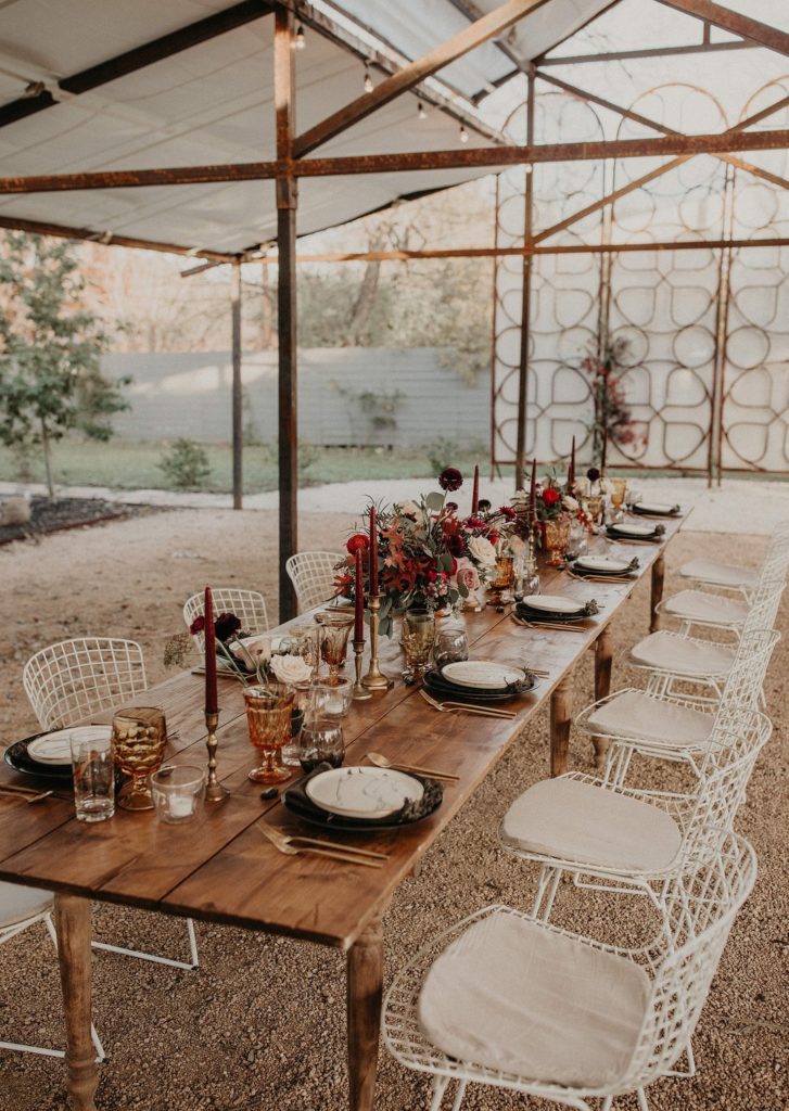 Mid Century Outdoor Wedding Table