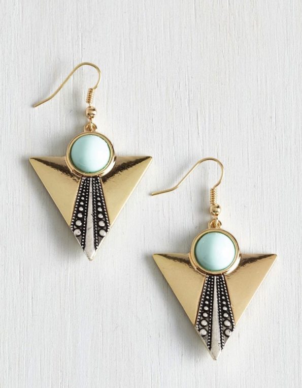 Mint Green Art Deco Earrings