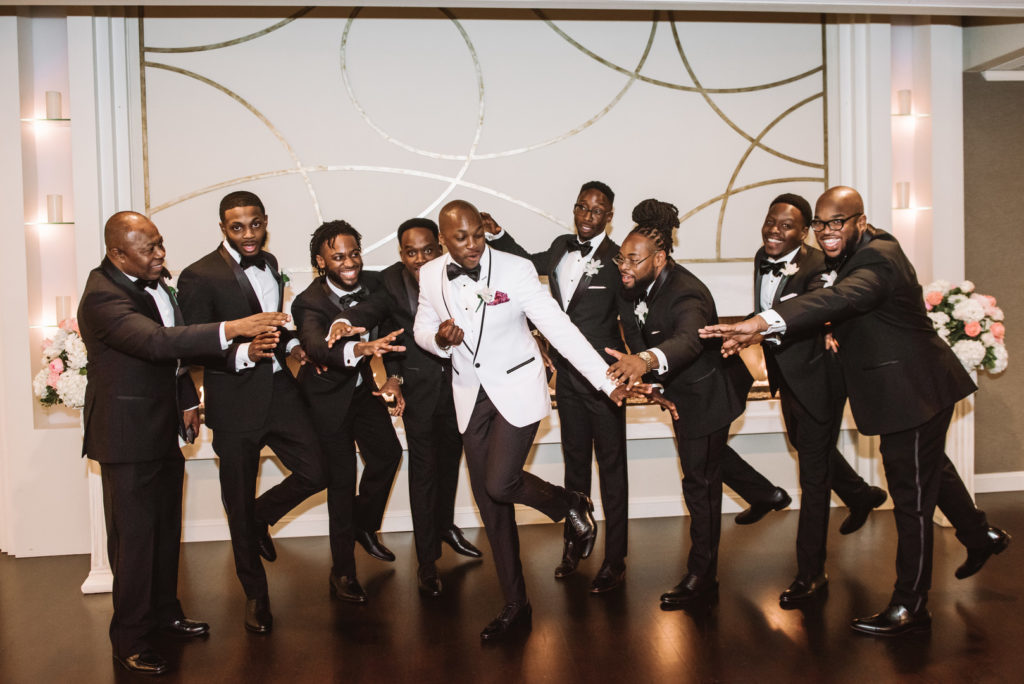 Modern Black Tie Wedding Groomsmen