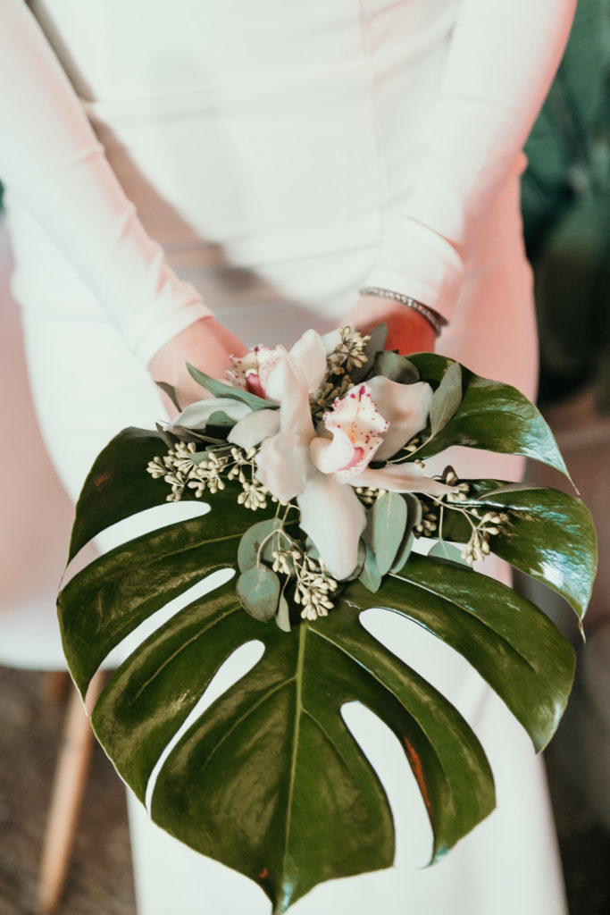 Monstera Leaf Bridal Bouquet