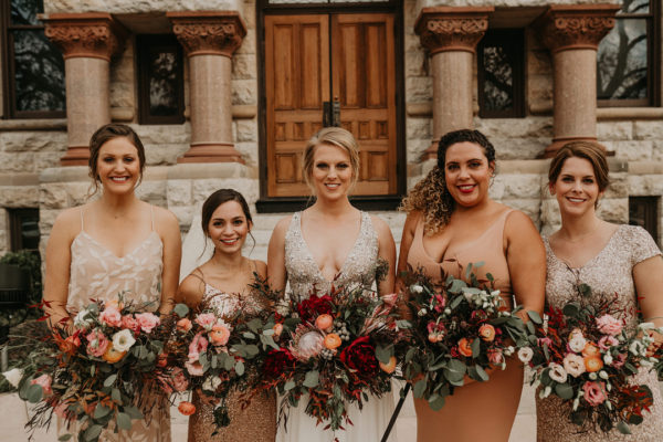 Moody Fall Wedding Bridesmaids