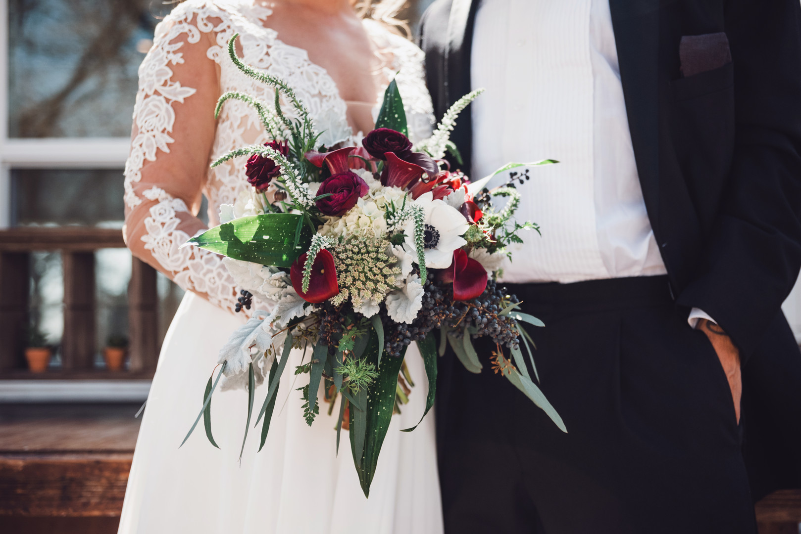 Moody Vintage Winter Wedding Bouquet