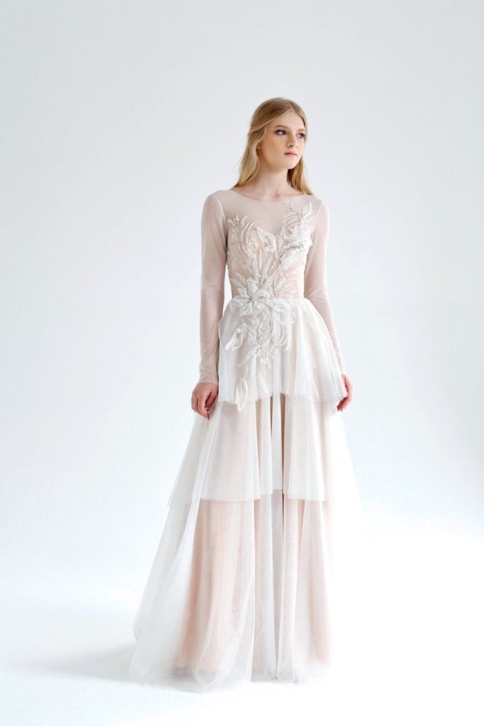 Sheer Floral Wedding Gown| MYWONY | July Gown
