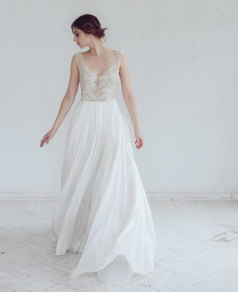 Lace Tulle Wedding Dress | MYWONY | Kyrene Gown