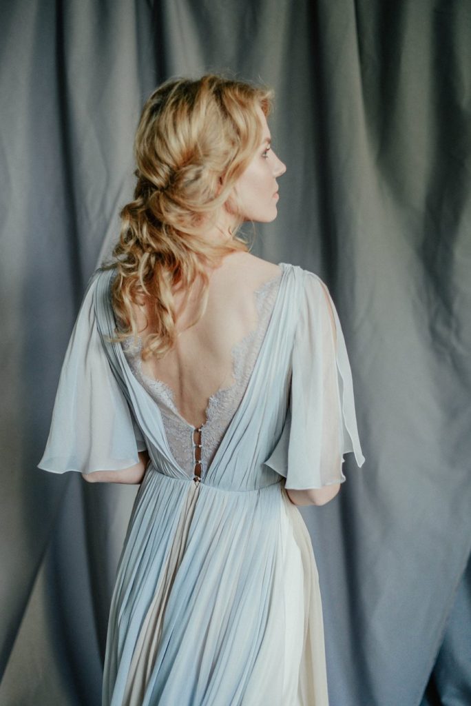 Blue Grey Wedding Dress | MYWONY | Whitney Gown