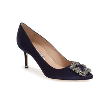 Navy Blue Crystal Heels | Manolo Blahnik