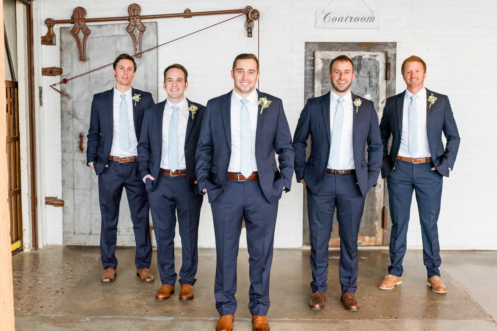 Navy Blue Groomsmen Winter Wedding