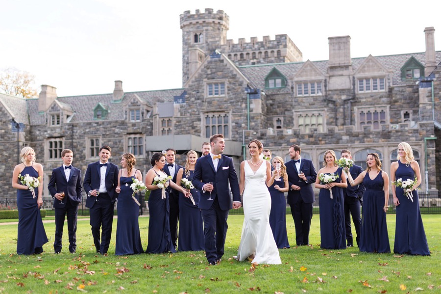 Navy + Gold Bridal Party | 1920s Style Wedding