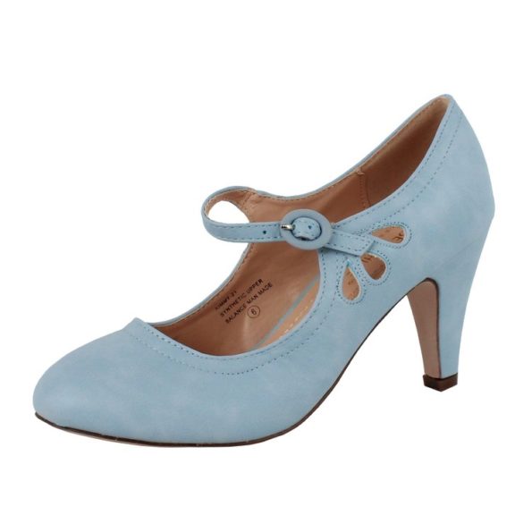 Pale Blue 1920s Mary Jane Shoes