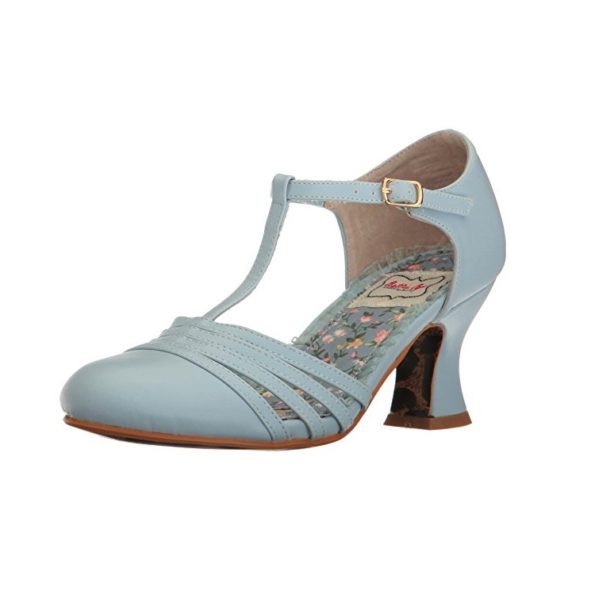 Pale Blue 1920s T-Strap Pumps