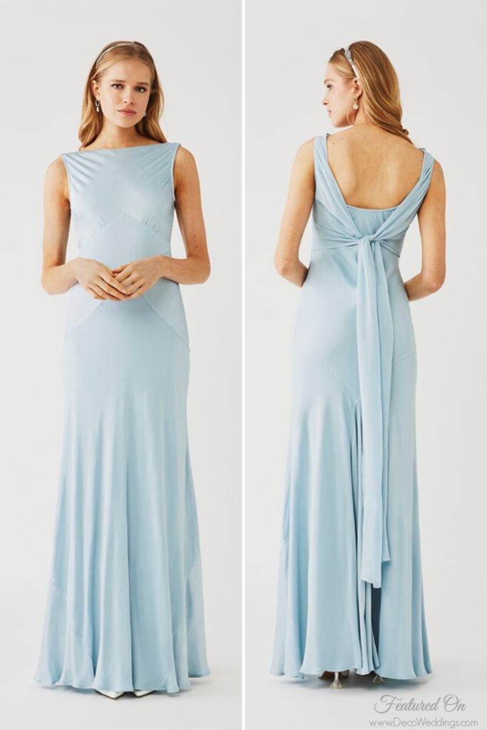 Pale Blue 1930s Satin Bridesmaid Dress | Taylor