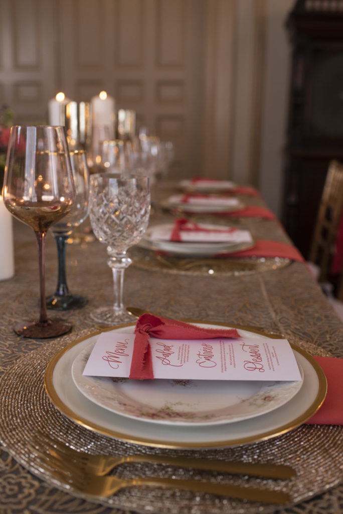 Pantone Living Coral Wedding Place Settings