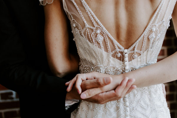 Pearl Beaded Art Deco Wedding Gown