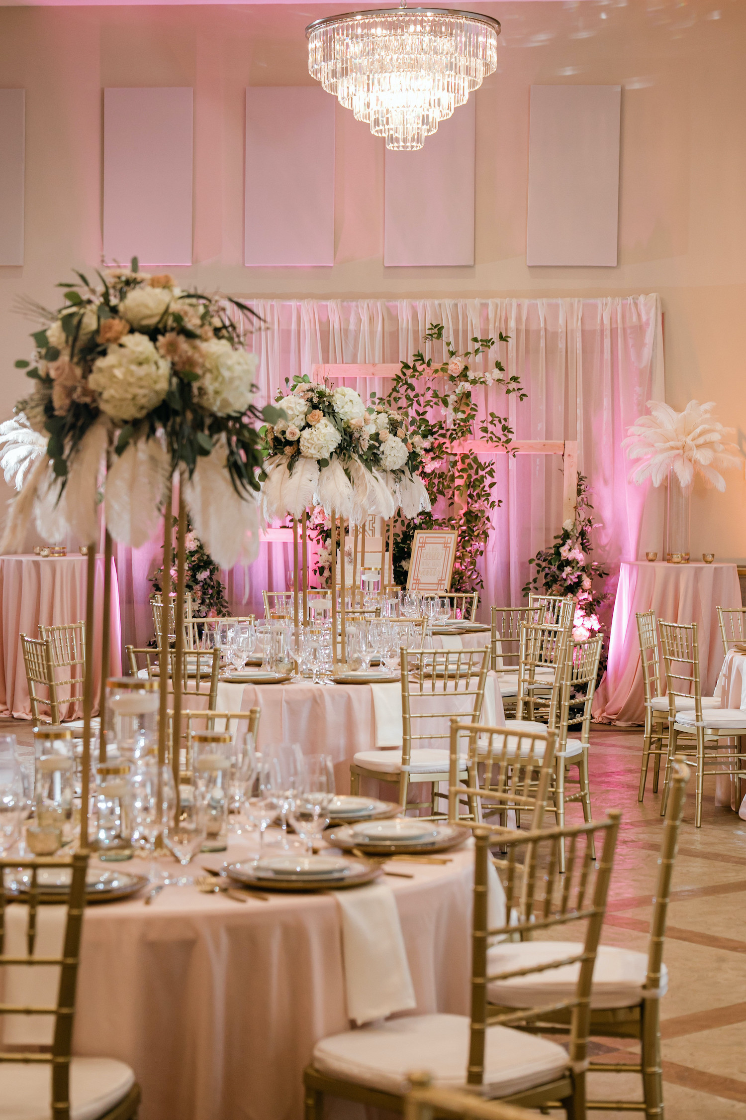 Pink and Gold Gatsby Wedding Decorations