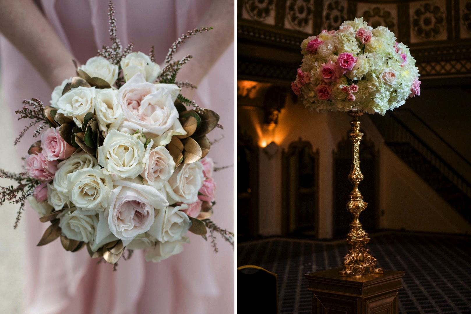 Pink + Ivory Wedding Flowers