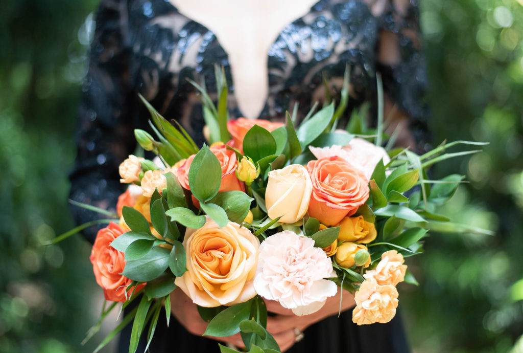 Pink + Yellow Orange Bridal Bouquet | Citrus Grove Wedding