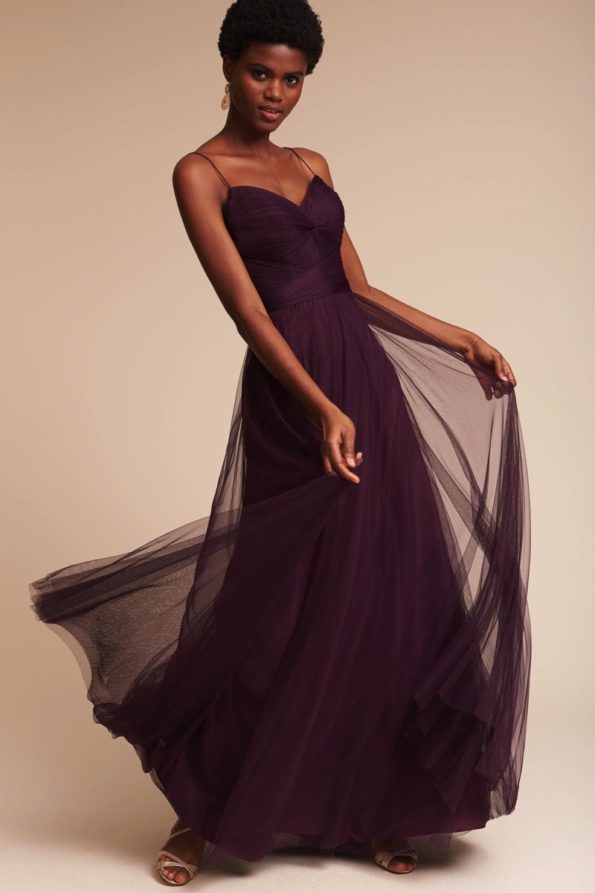 Purple Plum Vintage style Bridesmaid Dress | Tinsely