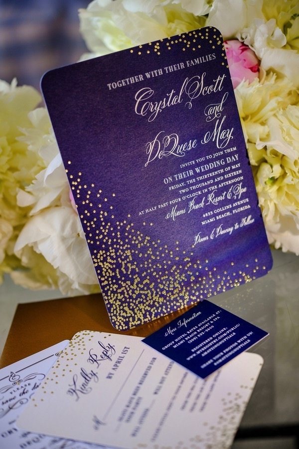Purple Vintage Wedding Invitations