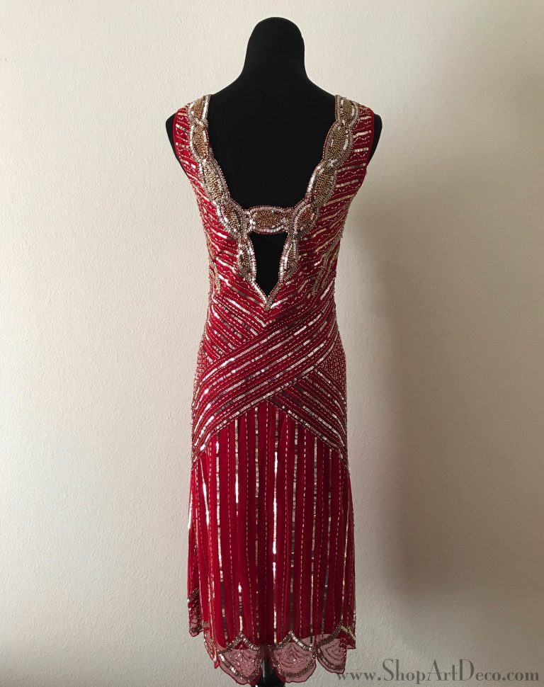 Red Art Deco Cocktail Dress | Deco Shop