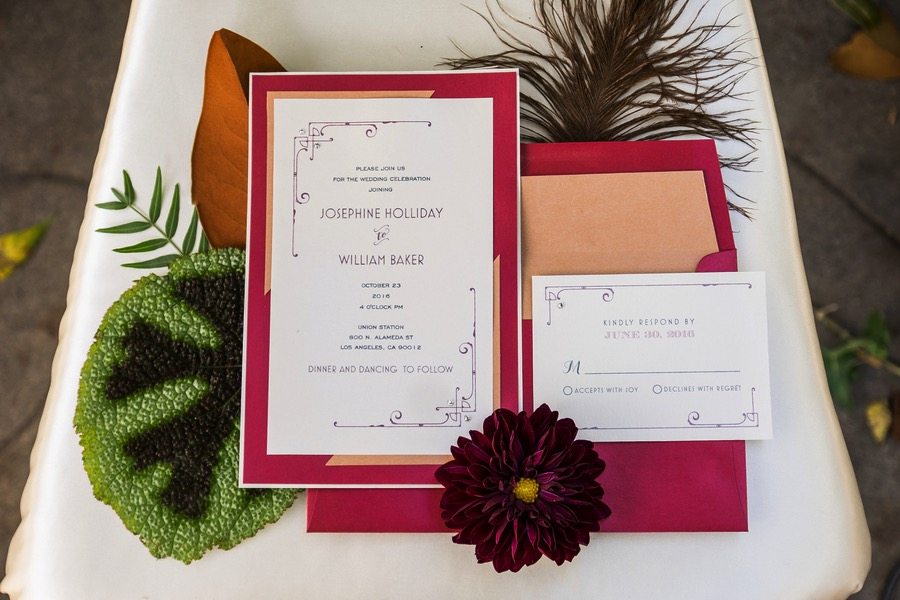 Red and Gold Art Deco Invitations