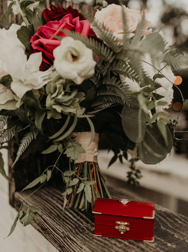 Red Ring Box | Intimate Backyard Wedding