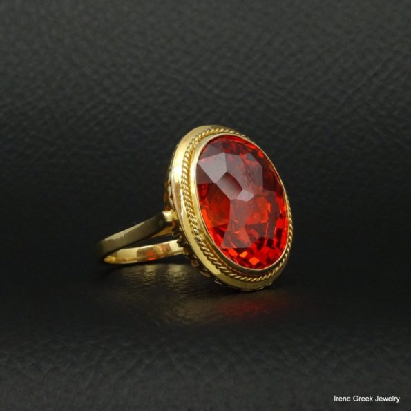 Red Topaz Cocktail Ring