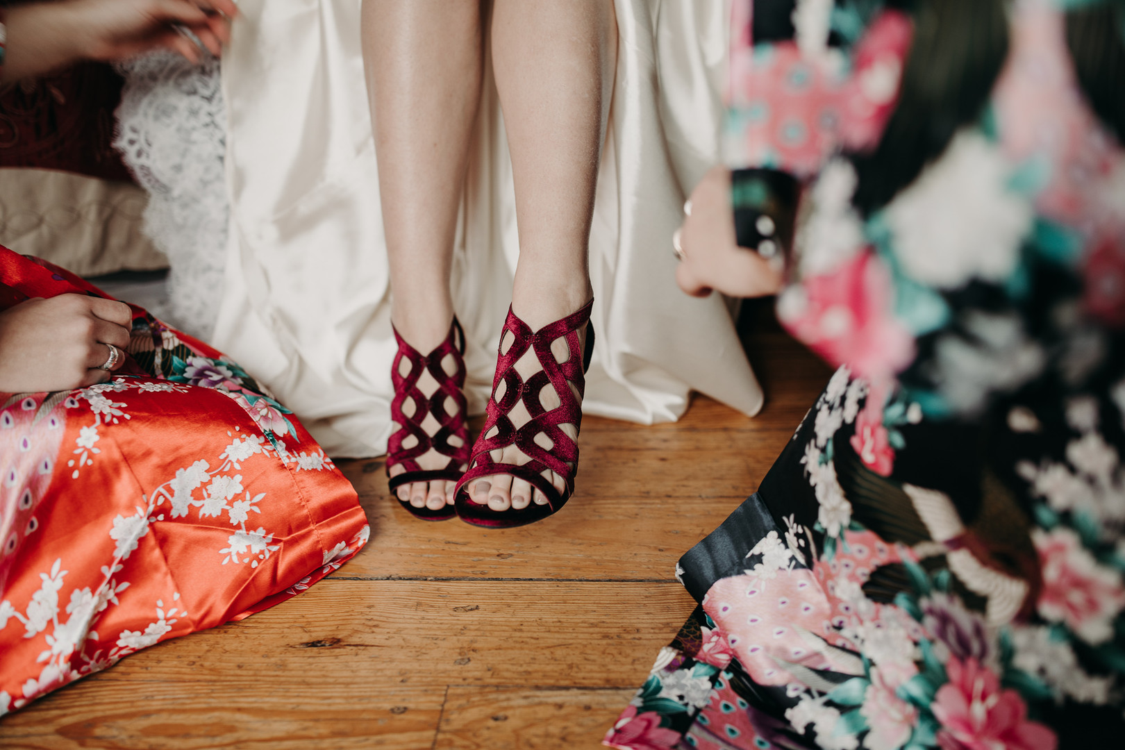 Red Velvet Bridal Shoes