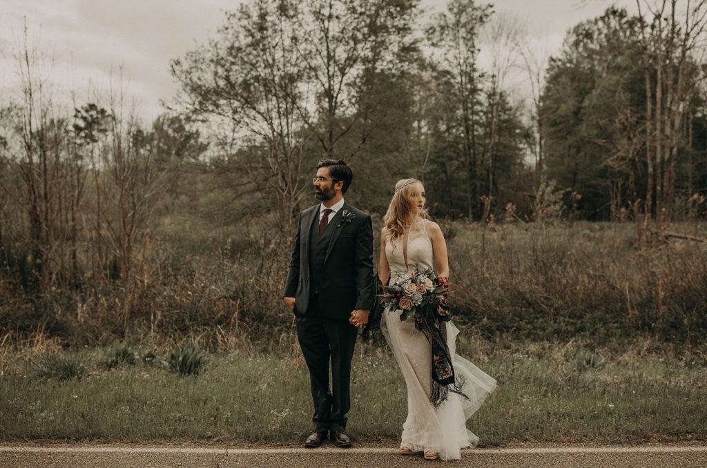 Roadside Bride and Groom