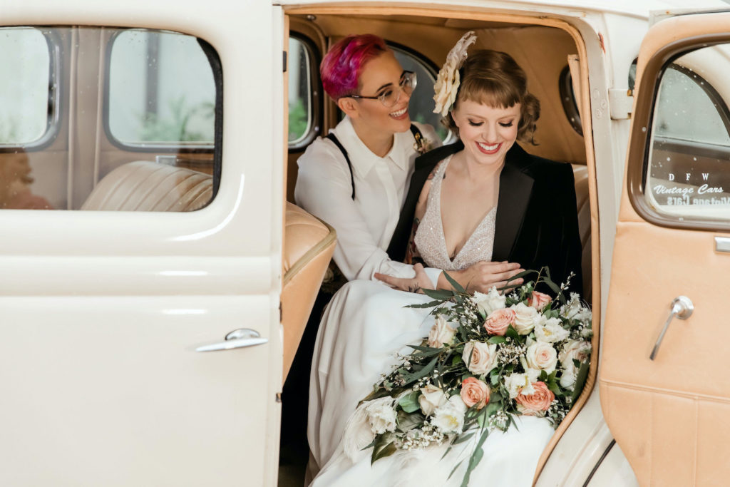 Roaring 20s Pink and Gold LGBTQ Wedding