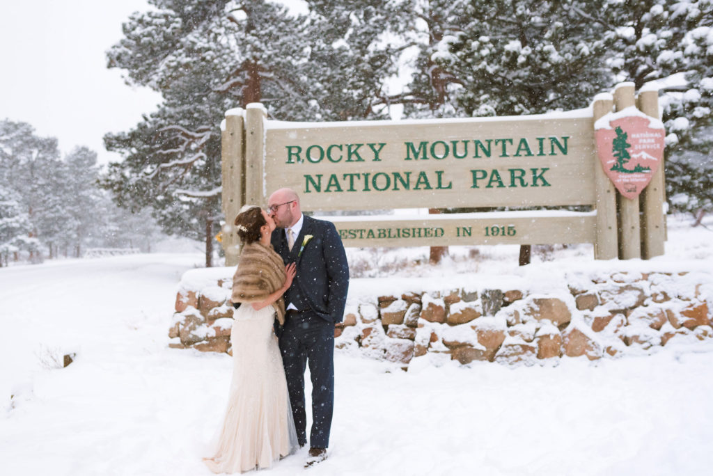 Rocky Mountain National Park Winter Wedding Blizzard