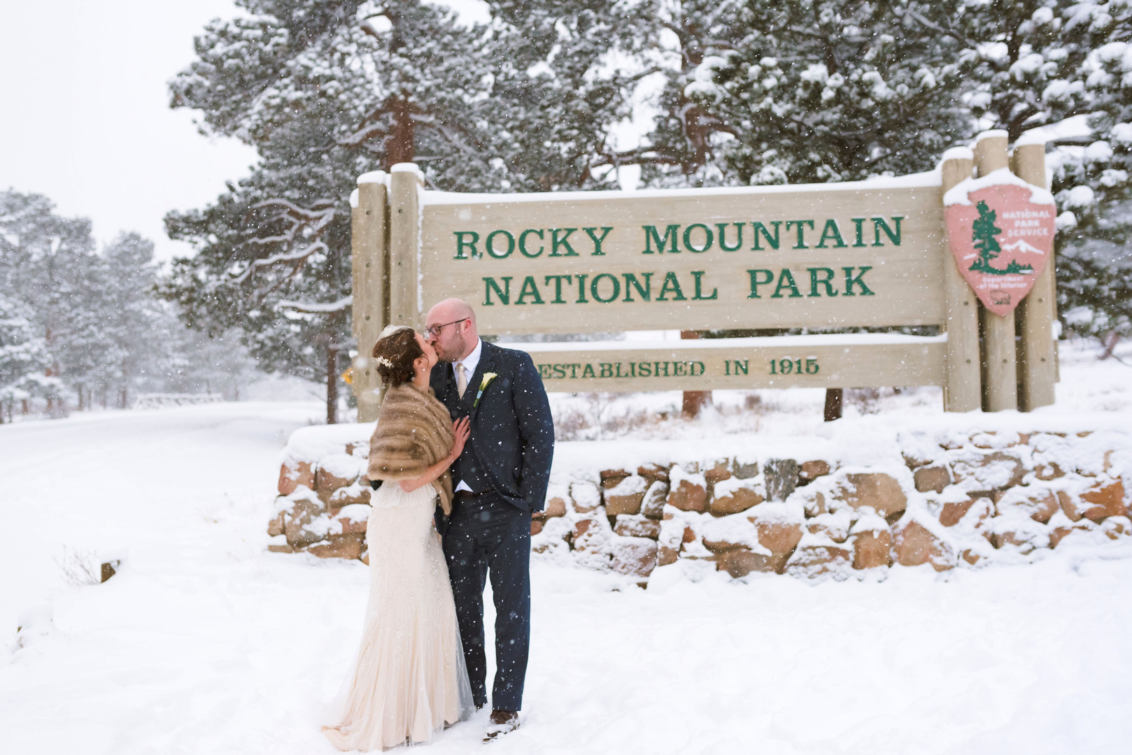 Rocky Mountain National Park Winter Wedding Blizzard