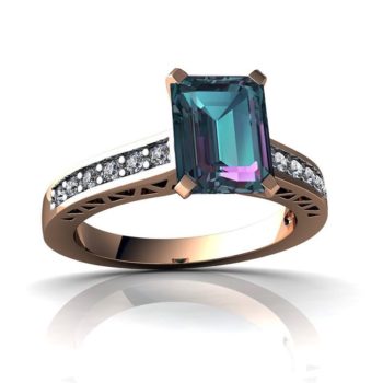 Rose Gold Art Deco Alexandrite Ring