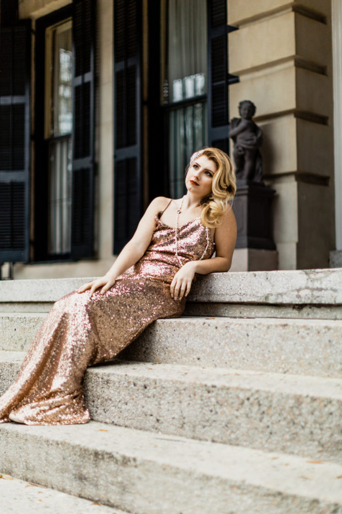 Rose Gold Vintage Bridesmaids Dress