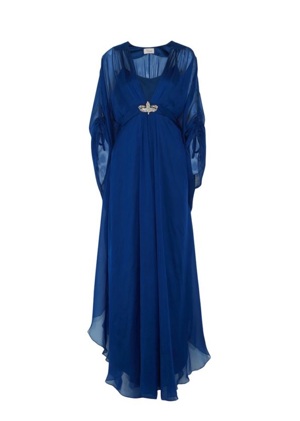 Royal Blue 1930s Style Chiffon Gown | Temperley London