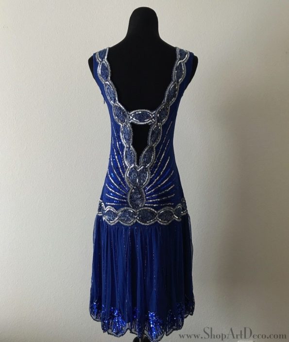 Royal Blue Flapper Dress Back