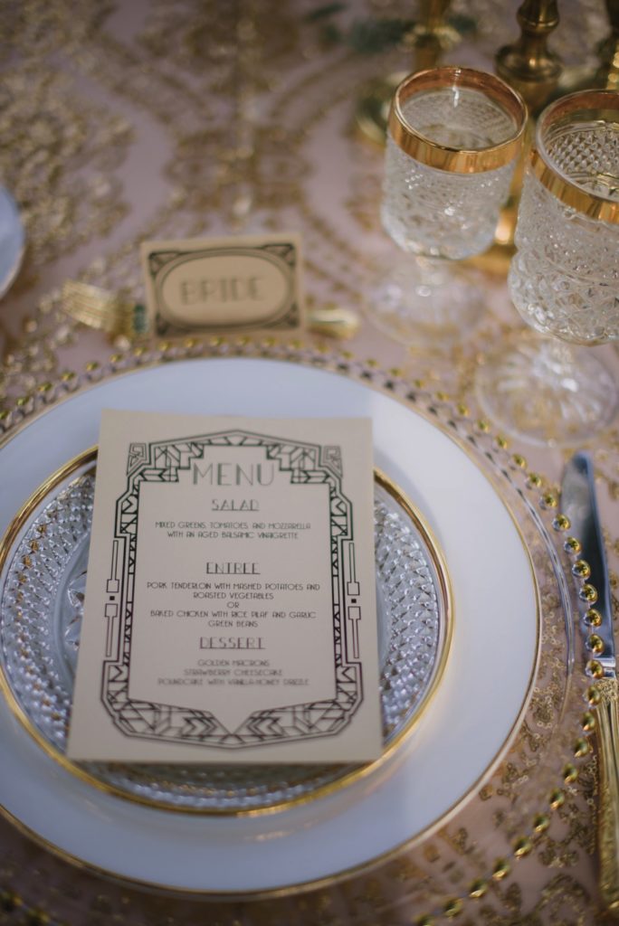 Rustic Art Deco Wedding Menus