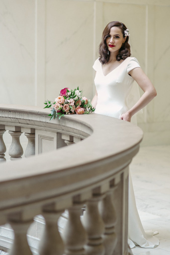 San Francisco City Hall Wedding | 1940s Vintage Bride