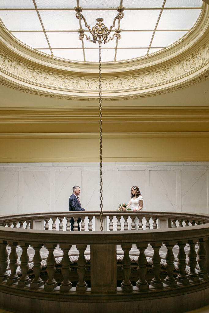 San Francisco City Hall Wedding | Vintage Bride and Groom