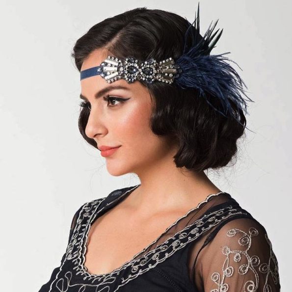 Sapphire Blue Art Deco Headband