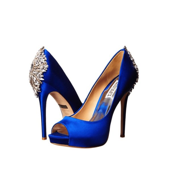 Sapphire Blue Embellished Art Deco Heels | Deco Shop