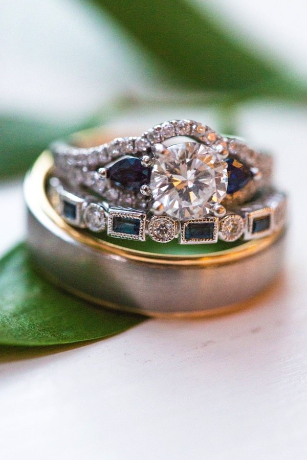 Sapphire Deco Wedding Ring